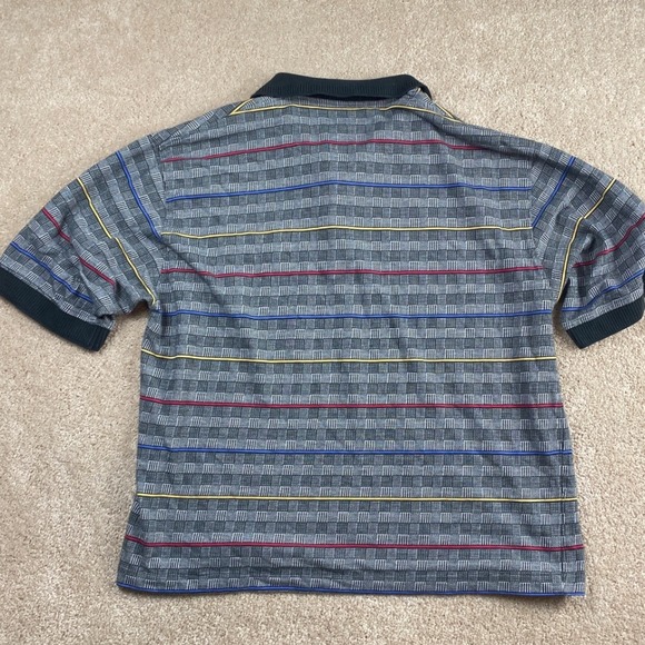 Vintage 90s Grand Slam Polo‎ Shirt XL Gray Striped Golf Casual Men's Penguin - Picture 8 of 8
